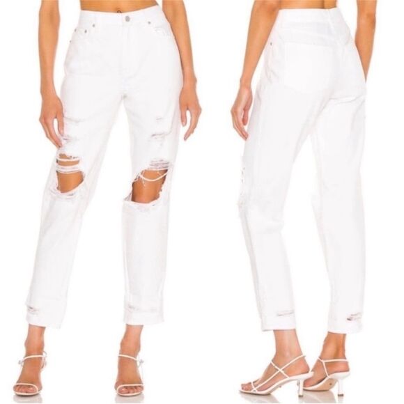 PISTOLA Presley High Rise Relaxed Roller White Jeans Blizzard New With Tags 27 - Picture 1 of 7